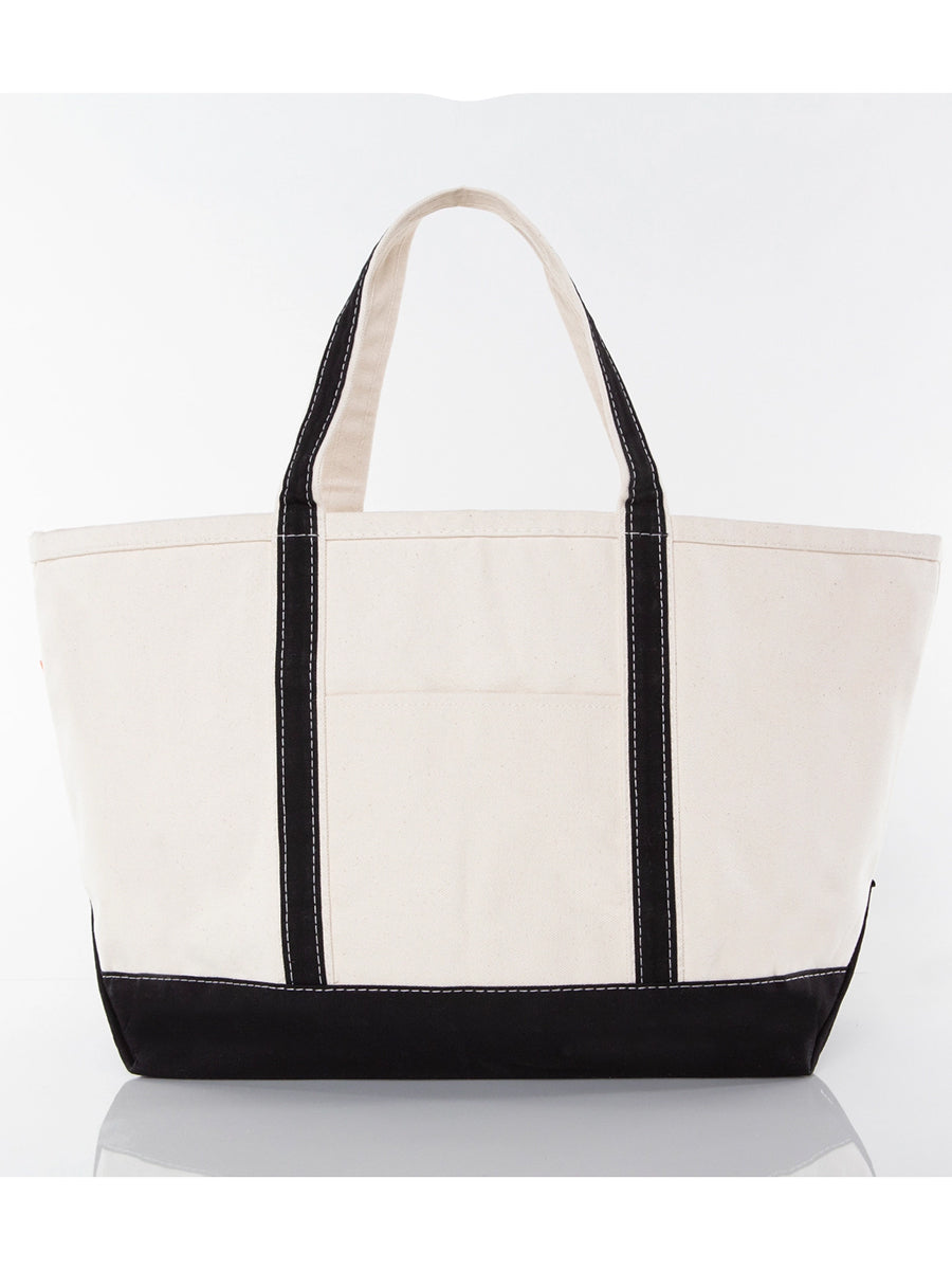Black Trimmed Large Tote Bag