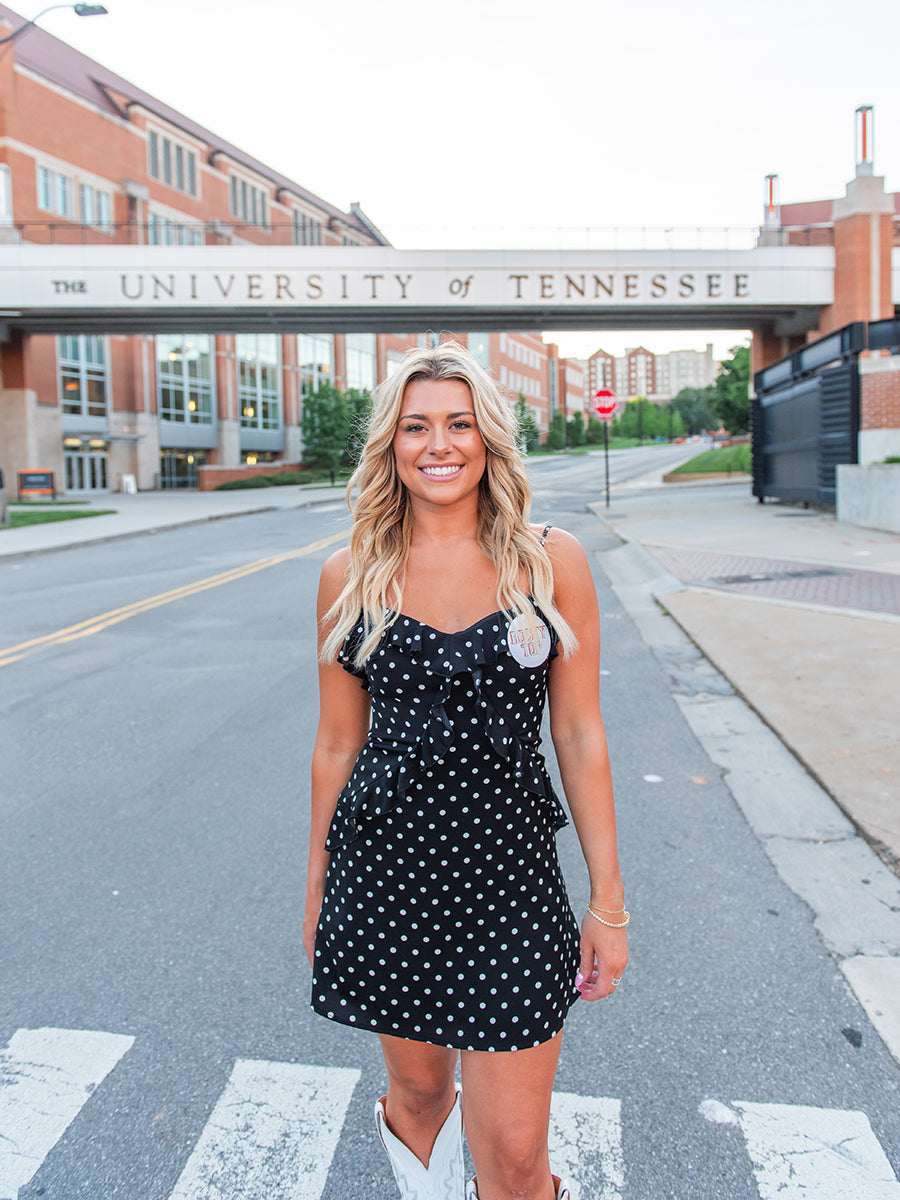 Polka Dot Ruffle Mini Dress