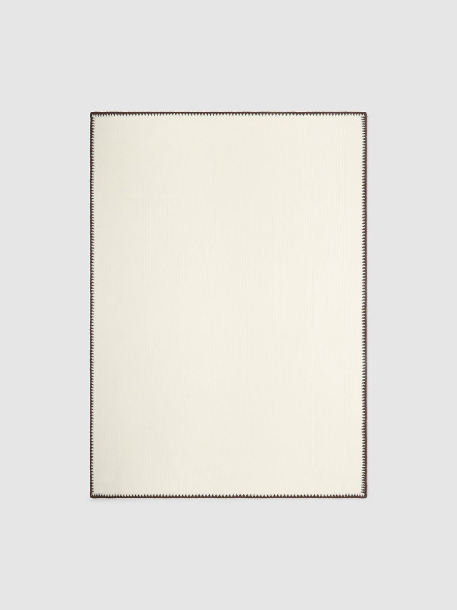 CozyChic® Rib Blanket Stitch Throw, Cream/Java