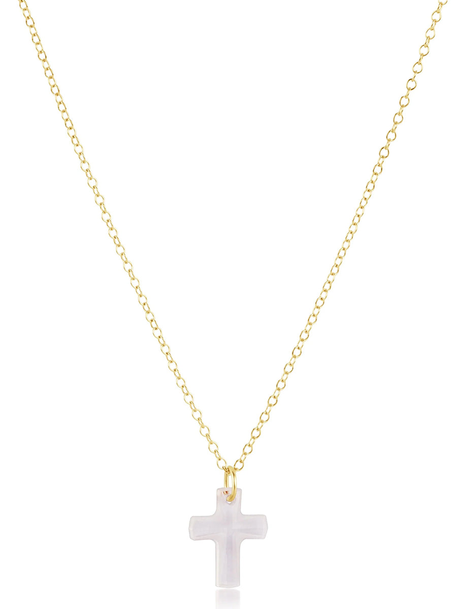 16" Blessed Crystal Charm Gold Necklace