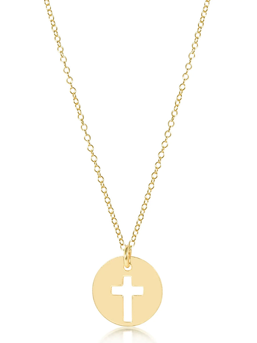 16" Blessed Gold Disc Necklace