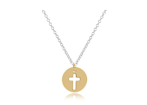 16" Blessed Disc Mixed Metal Necklace