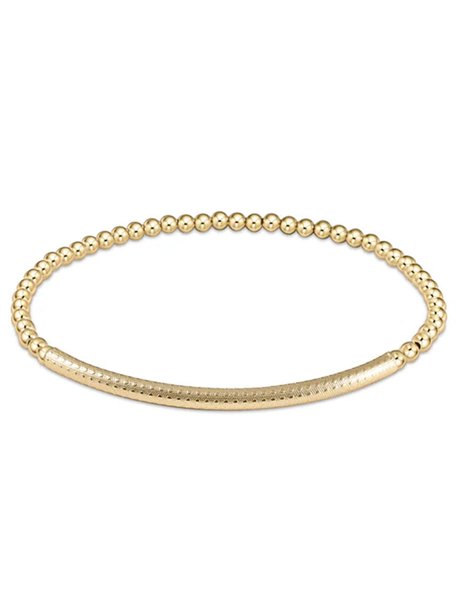 ENewtwon Gold bead bracelet with textured bar