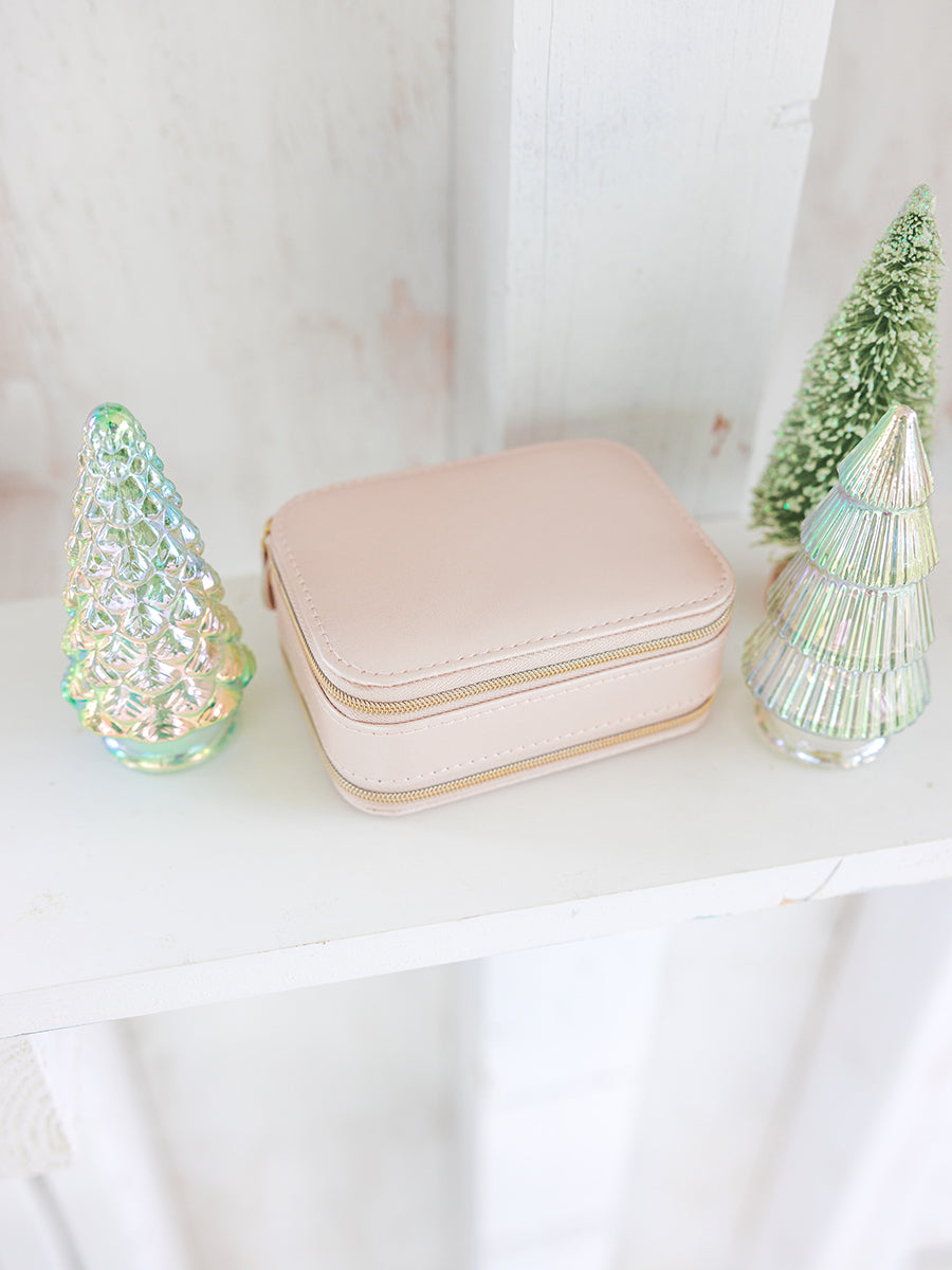 Light Pink Zipped Jewelry Case