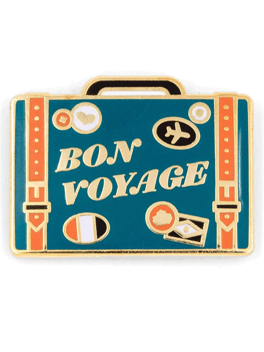 Bon Voyage Suitcase Pin