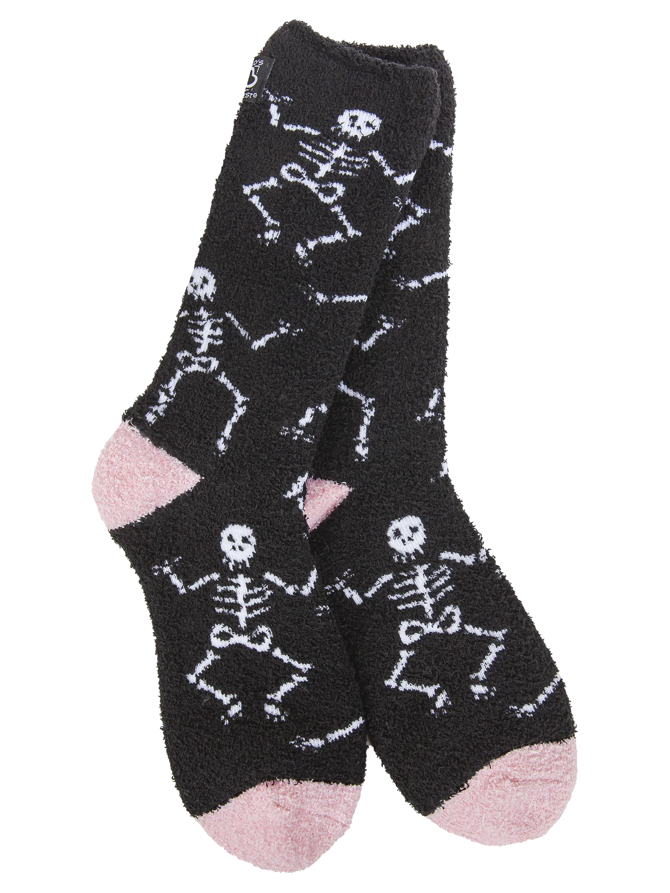 Black soft socks with skeletons