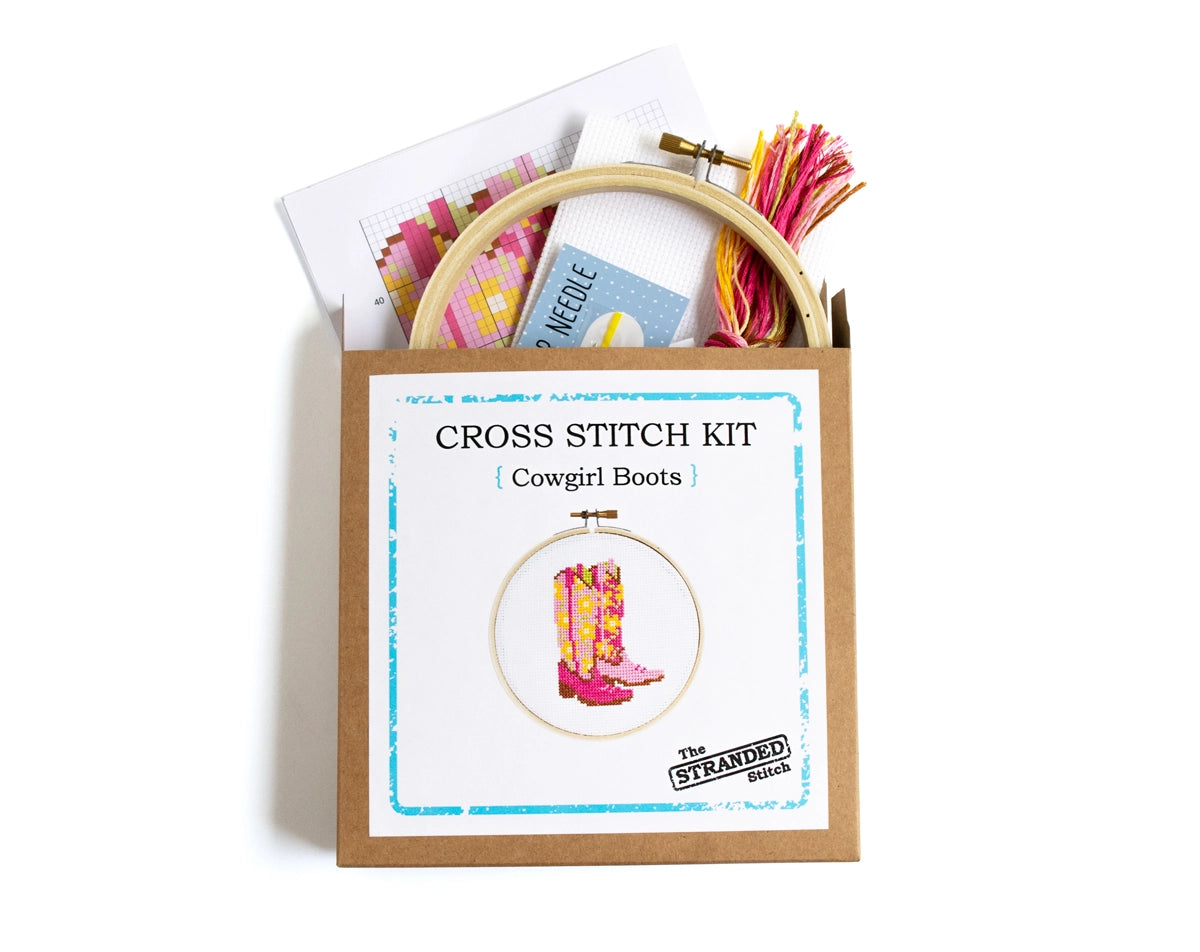 Cowgirl Boot Cross Stitch Kit