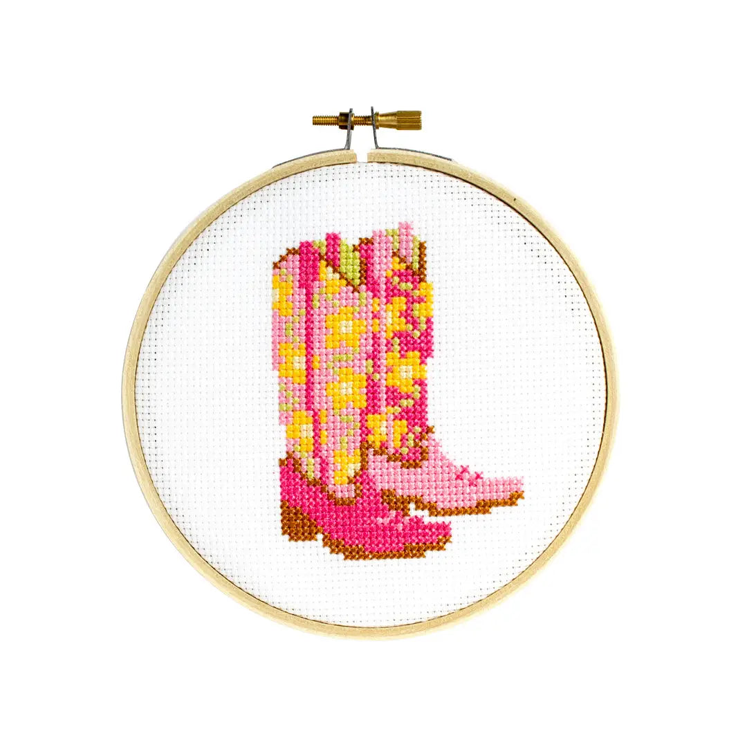 Cowgirl Boot Cross Stitch Kit