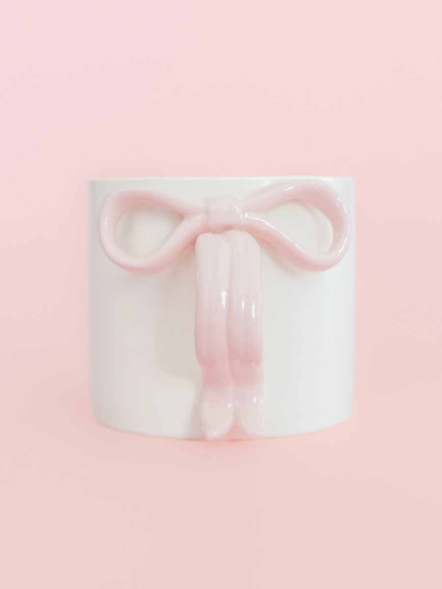 Blush Pink Bow Ceramic Coffee Mug **Doorbuster**