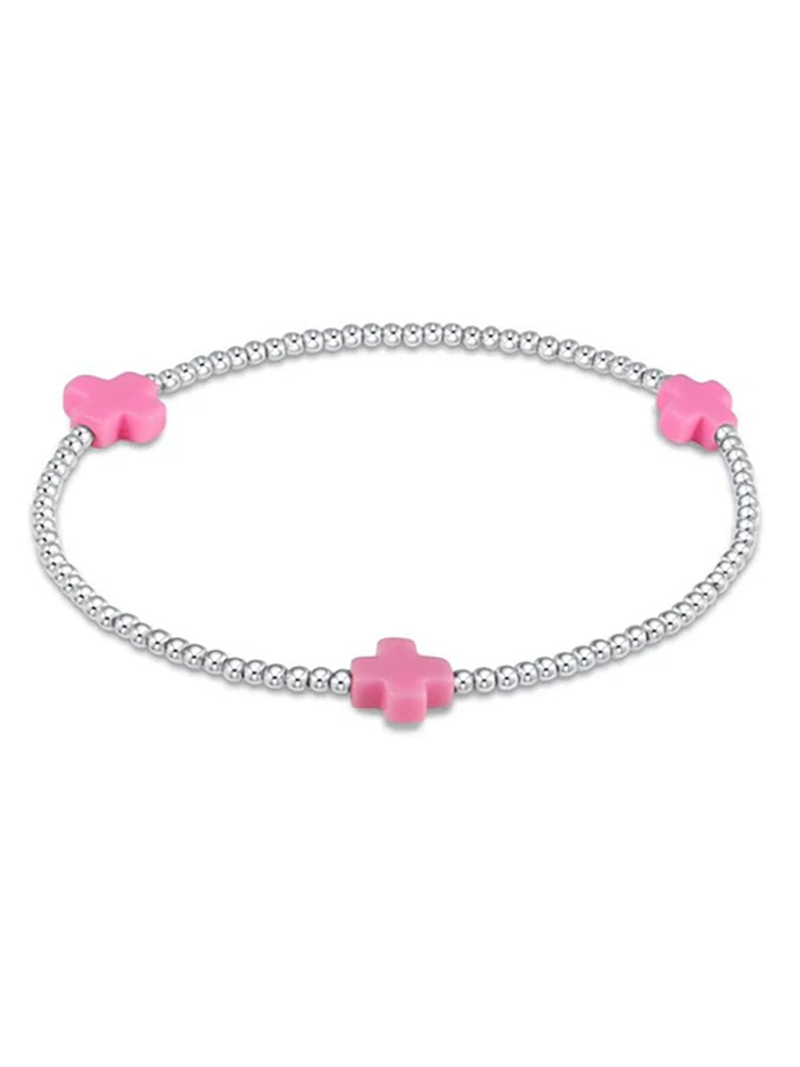 Signature Cross 2mm Sterling Bracelet (5 Colors)