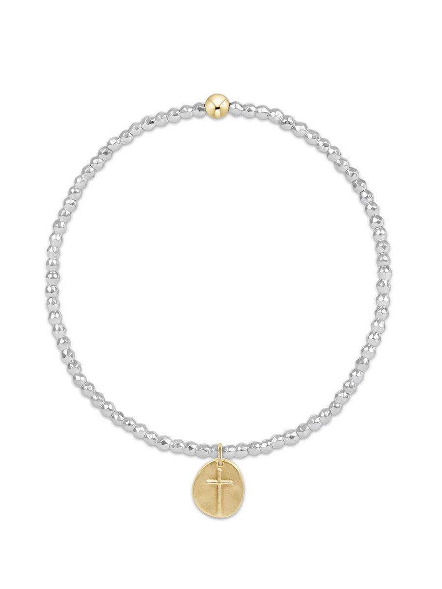 Inspire Small Gold Charm 2mm Bead Bracelet, Gemstone (3 Colors)