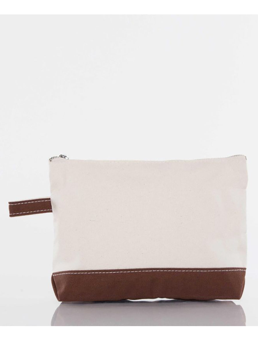Make up bag with brown contrast