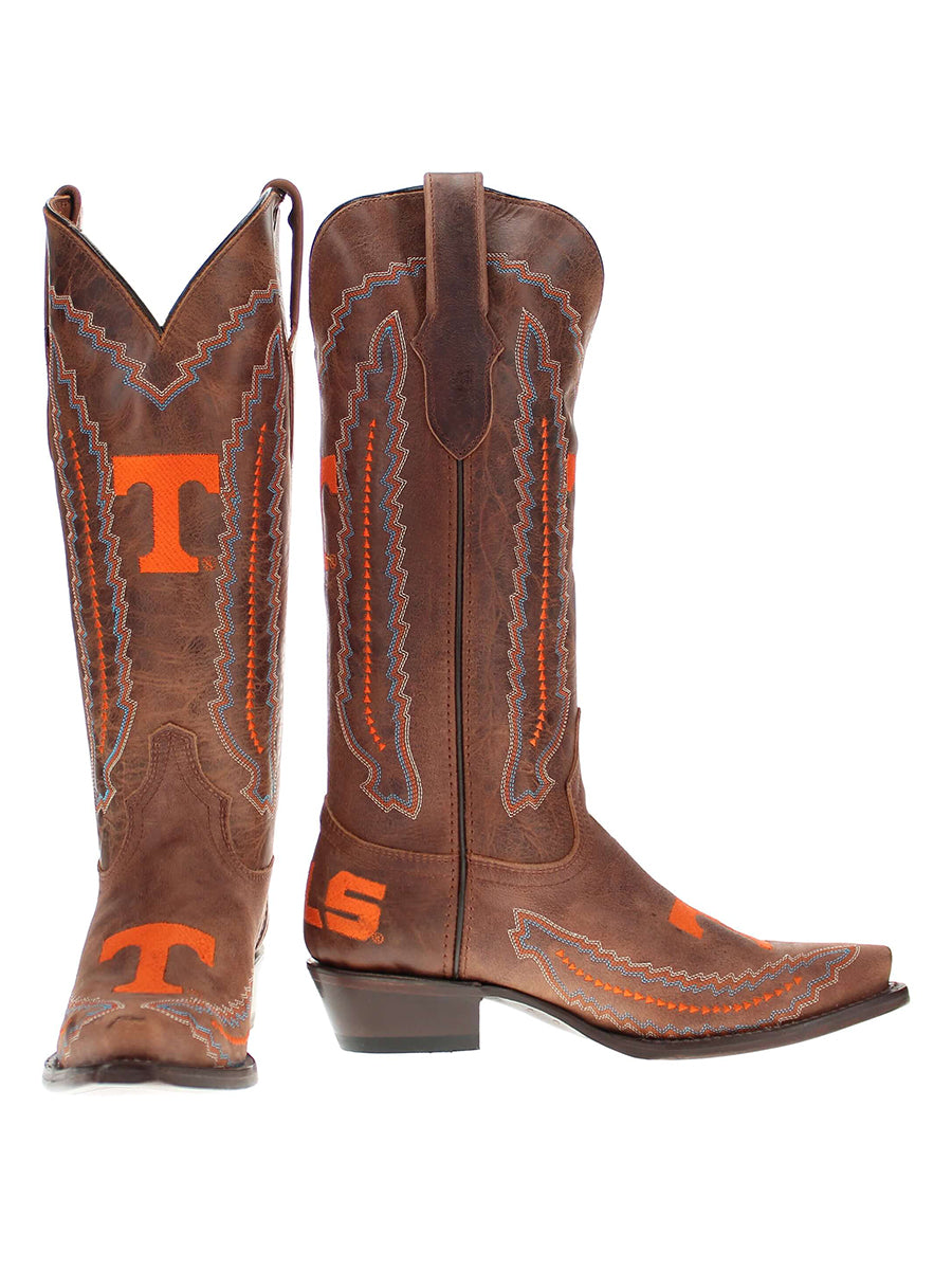 Tennessee VOLS boots with orange accents