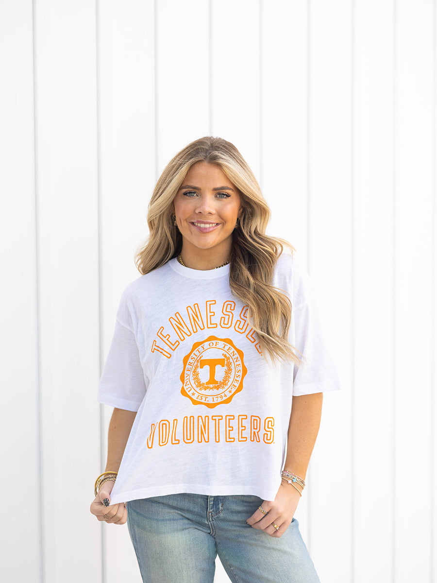 Tennessee White Tee with Orange Graphic