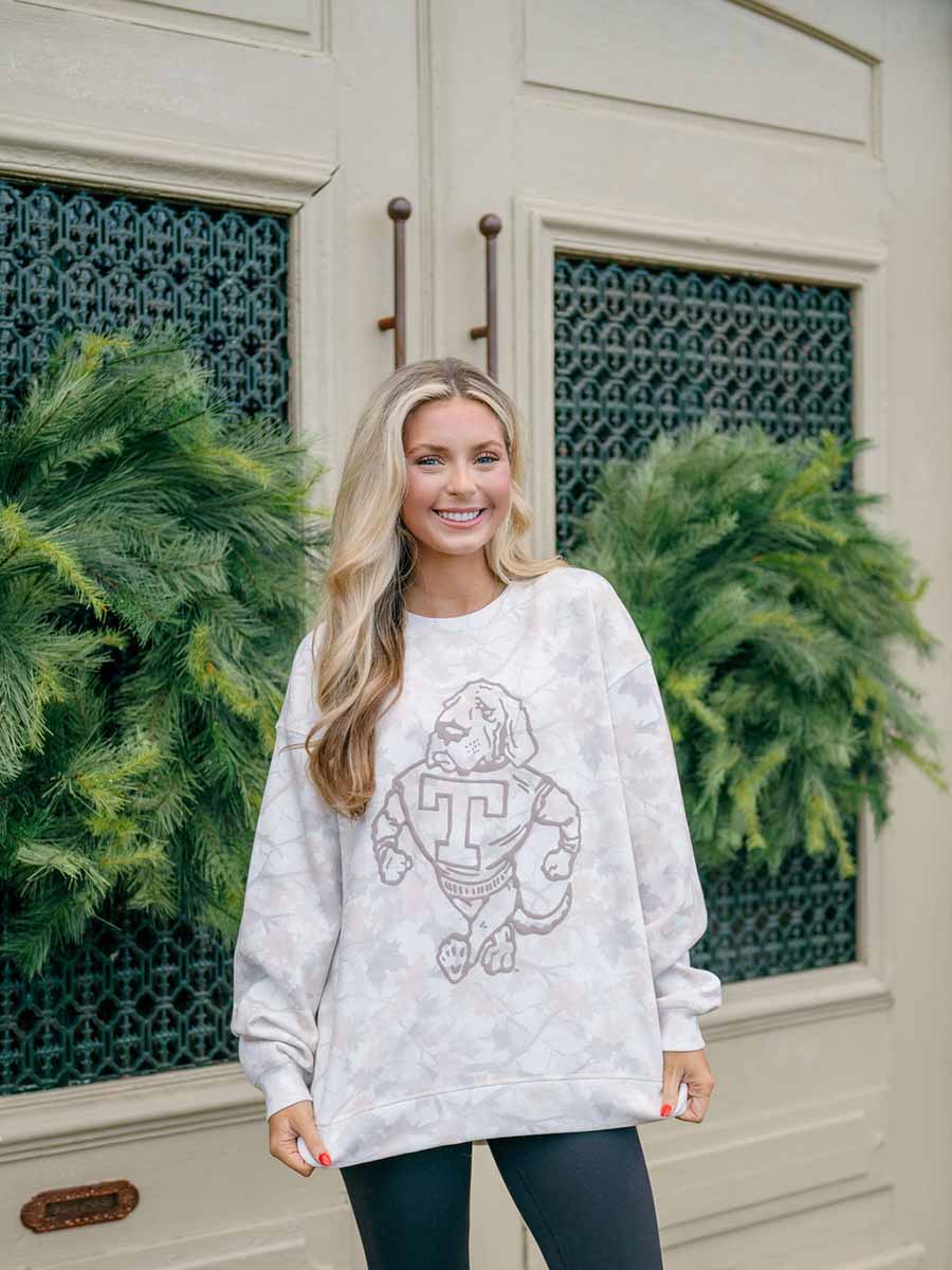 Cream Camo Smokey Strut Crew Sweatshirt