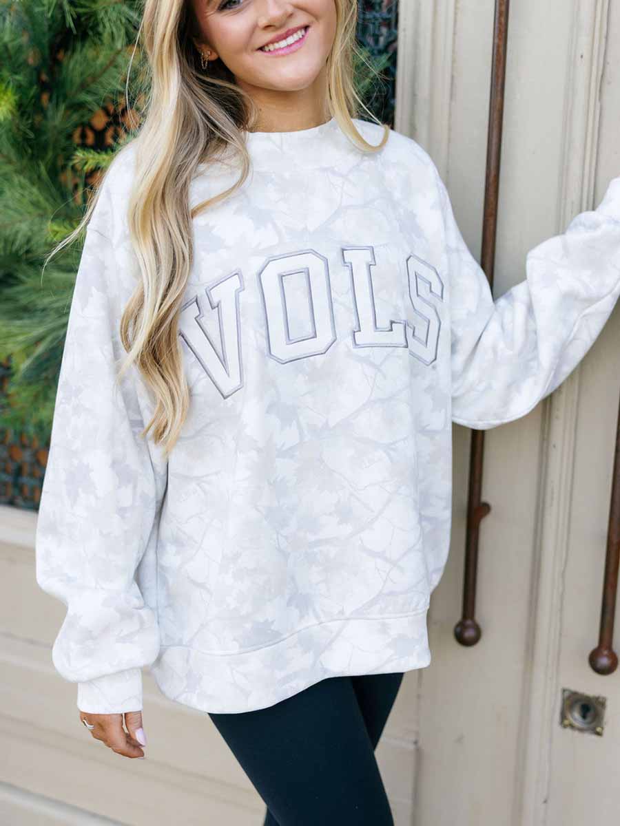 Embroidered VOLS Camo Mock Neck