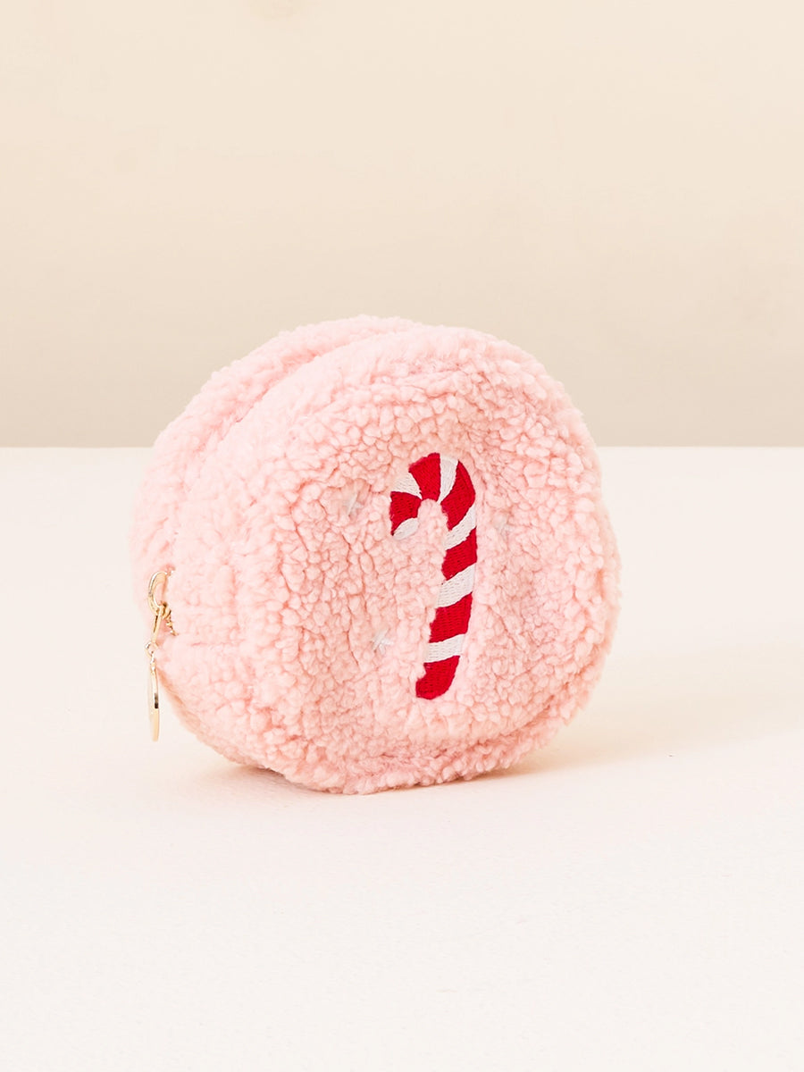 Candy Cane Circle Teddy Pouch