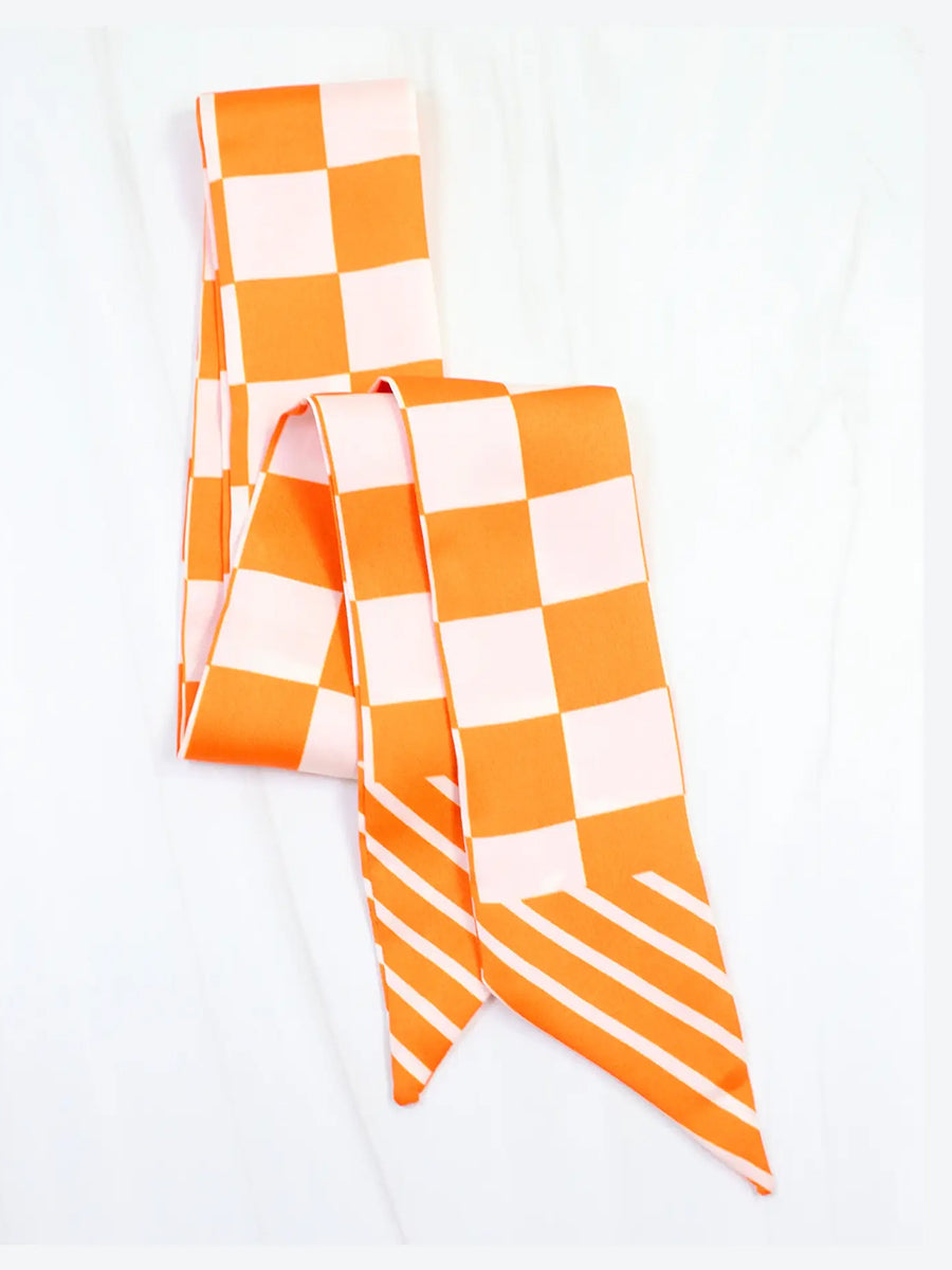 Checkerboard Skinny Scarf 