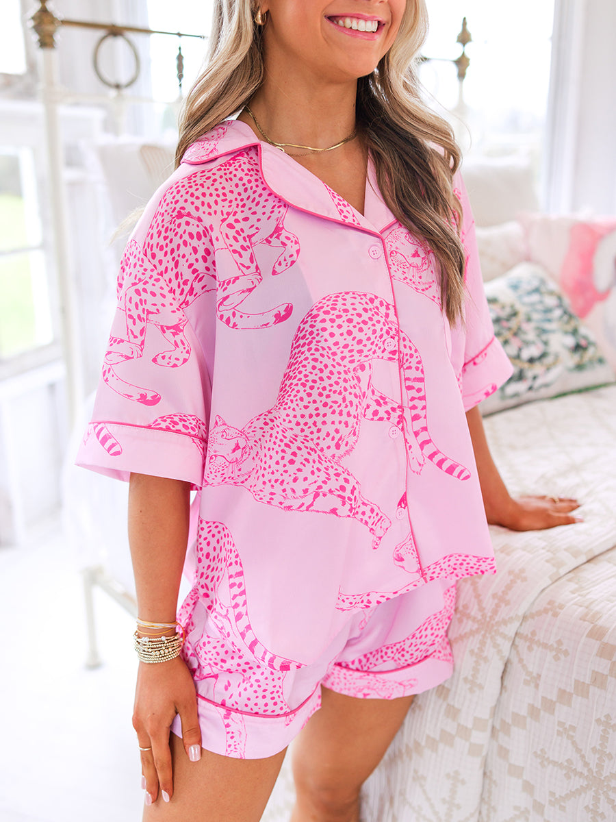 Pink Cheetah Pajama Set