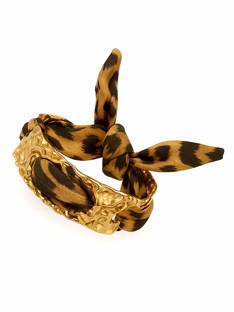 cheetah print gold accent bracelet