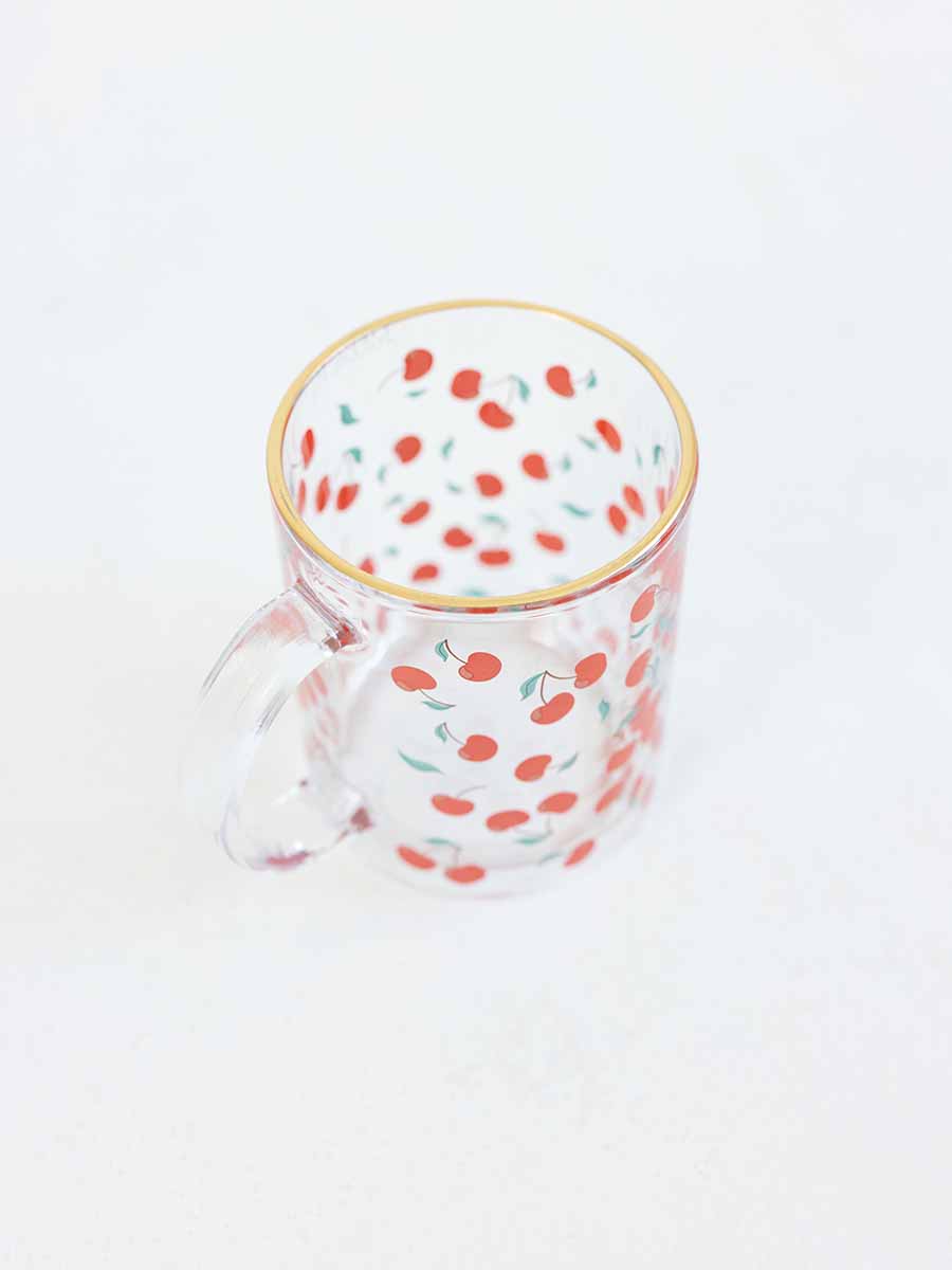 Festive Cherry Glass Mug