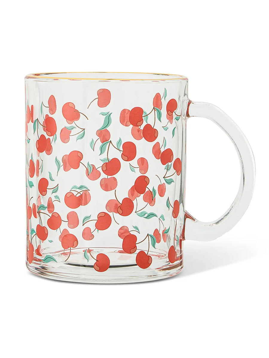 Festive Cherry Glass Mug