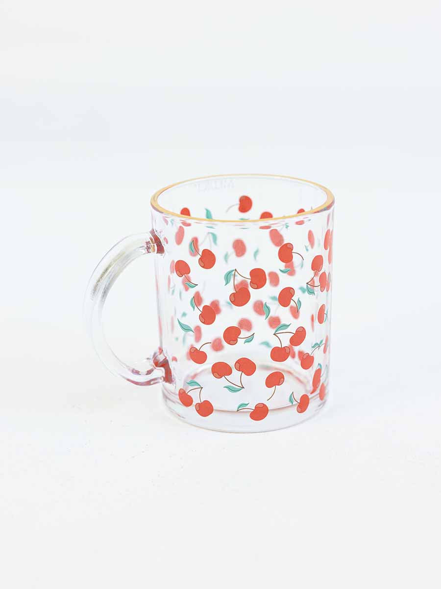 Festive Cherry Glass Mug