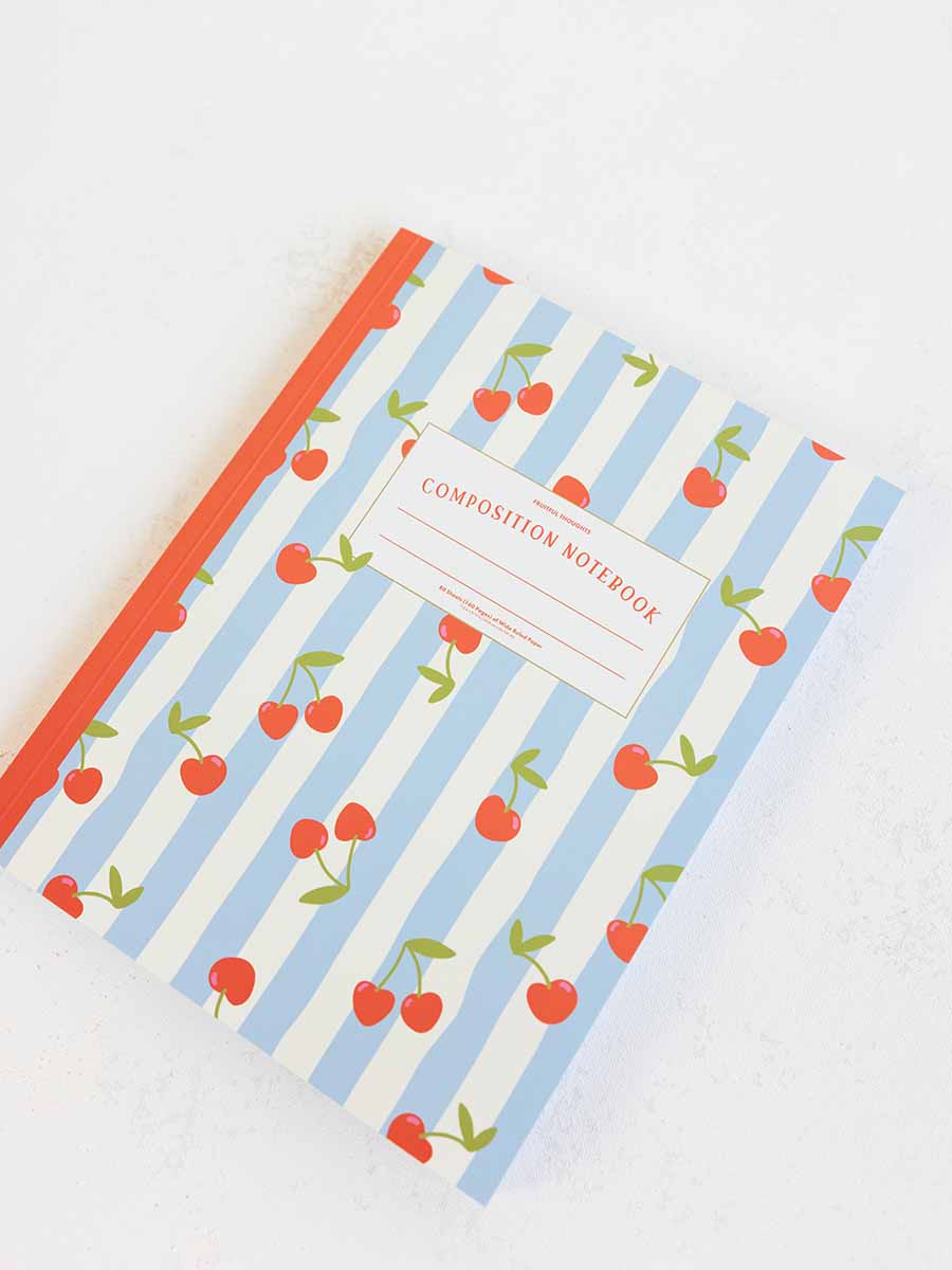 Cherry Striped Composition Notebook