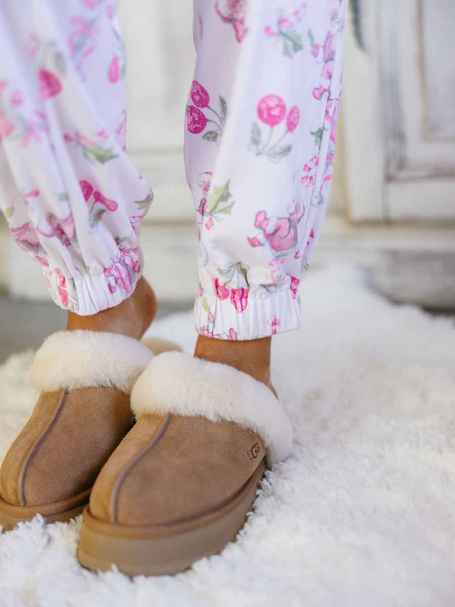 Cherry Santa Velour Sweatshirt & Joggers Set