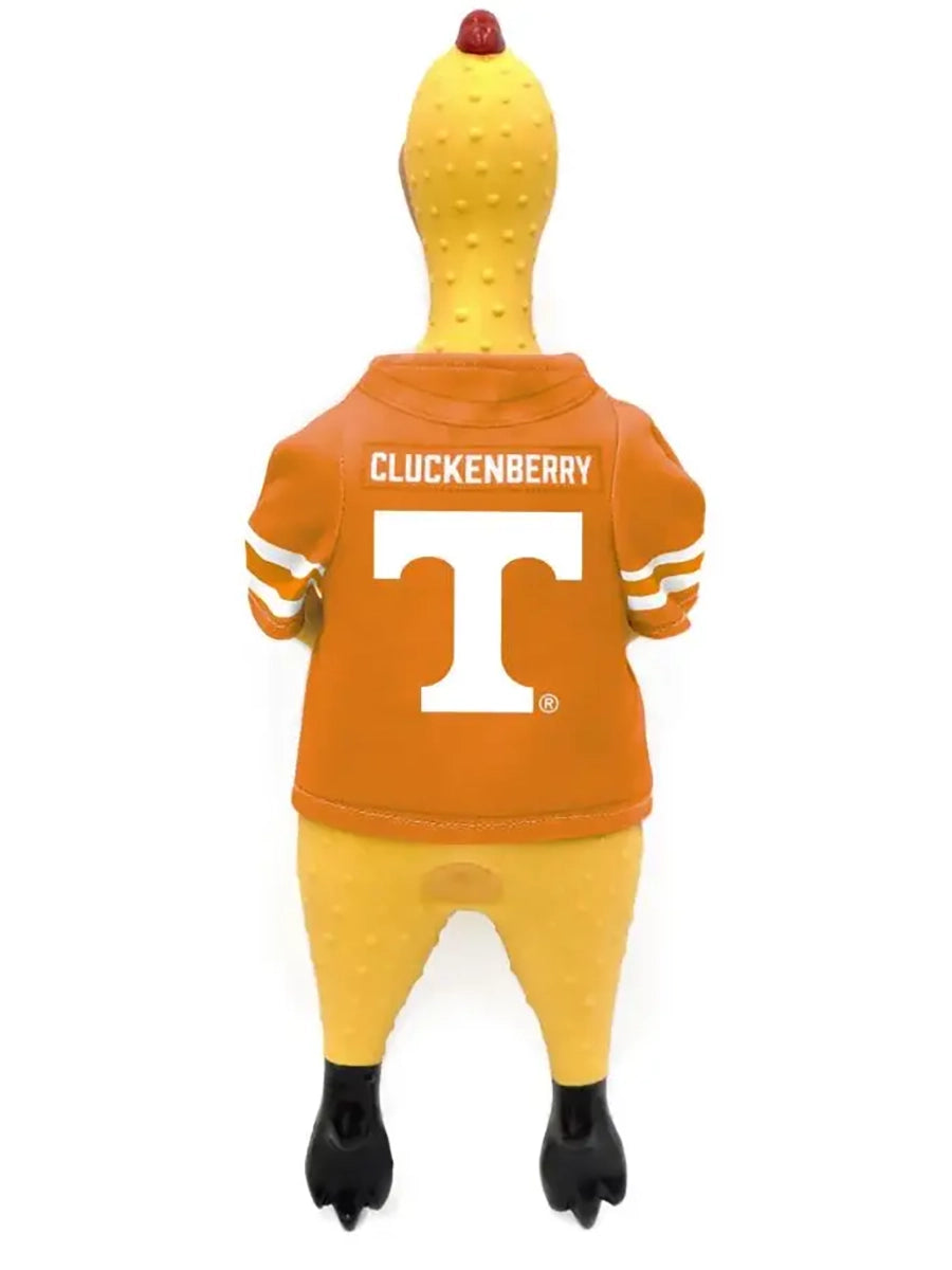 Dog rubber chicken UT jersey toy