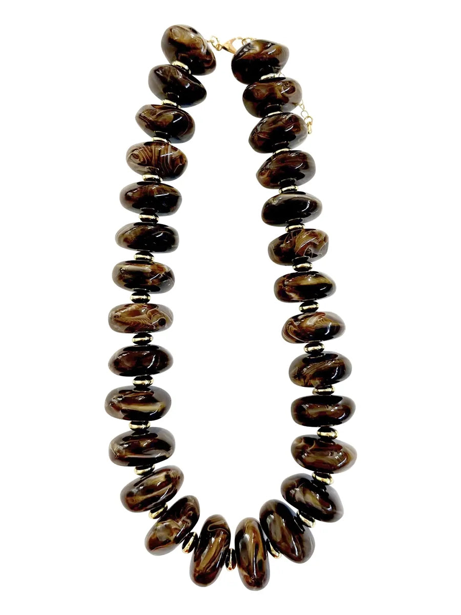 Chunky Brown Beaded Necklace