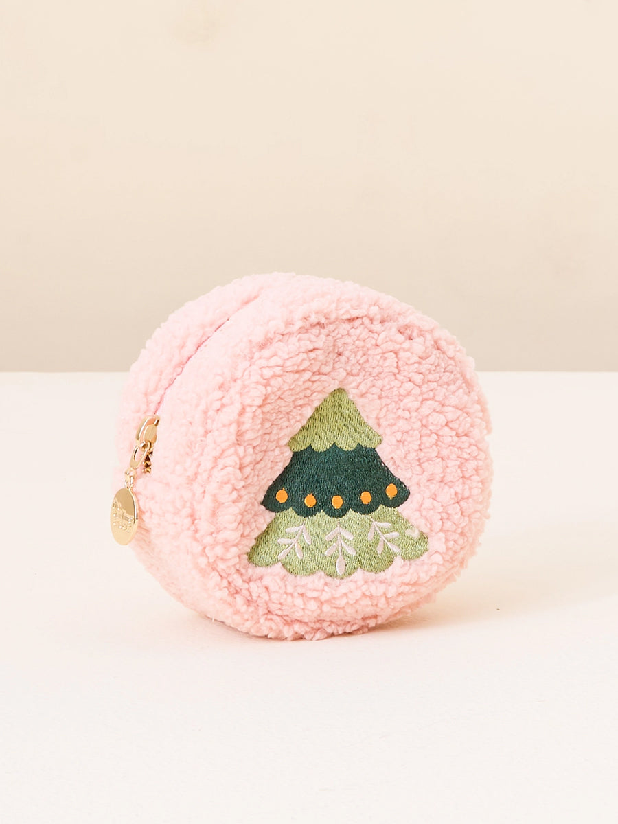 Christmas Tree Circle Teddy Pouch