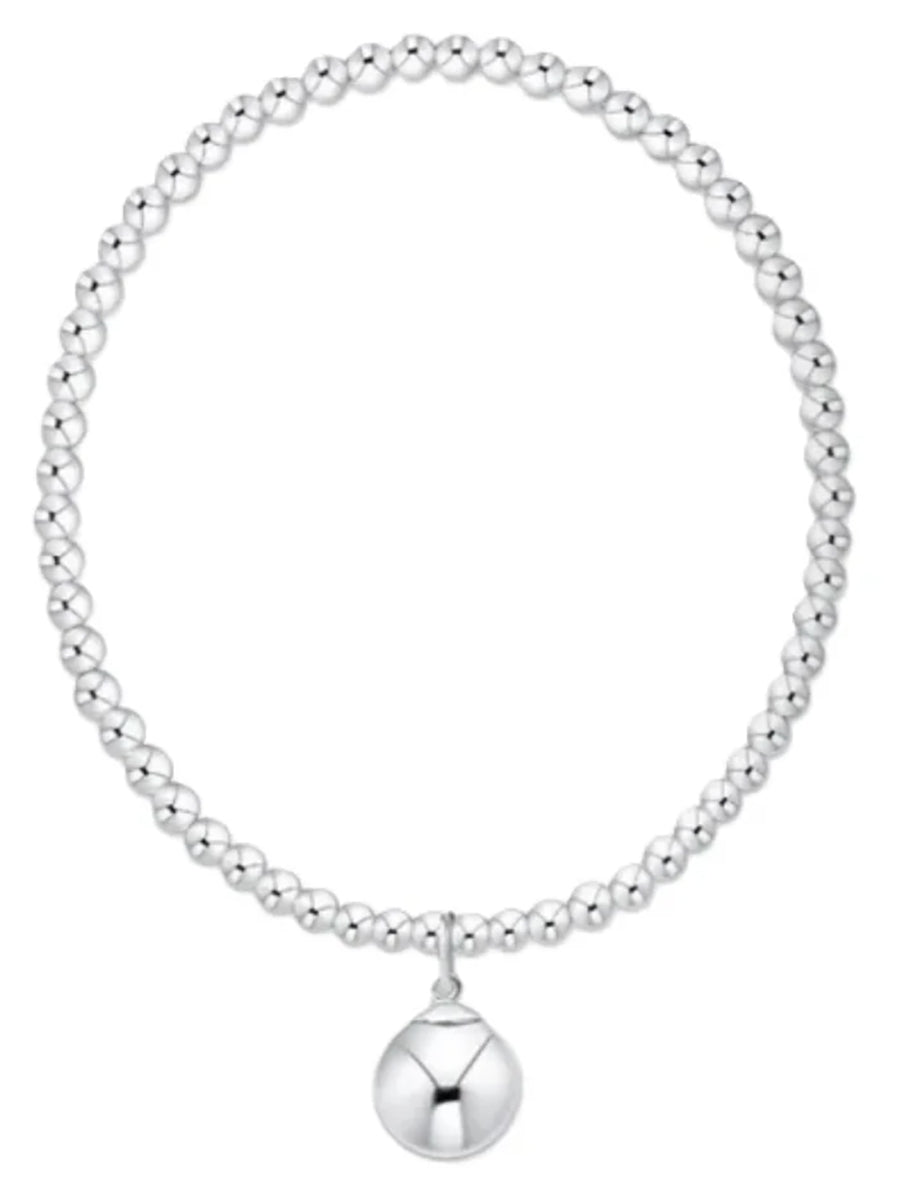 Classic Sterling 3mm Bracelet - Classic Sterling 10mm Charm