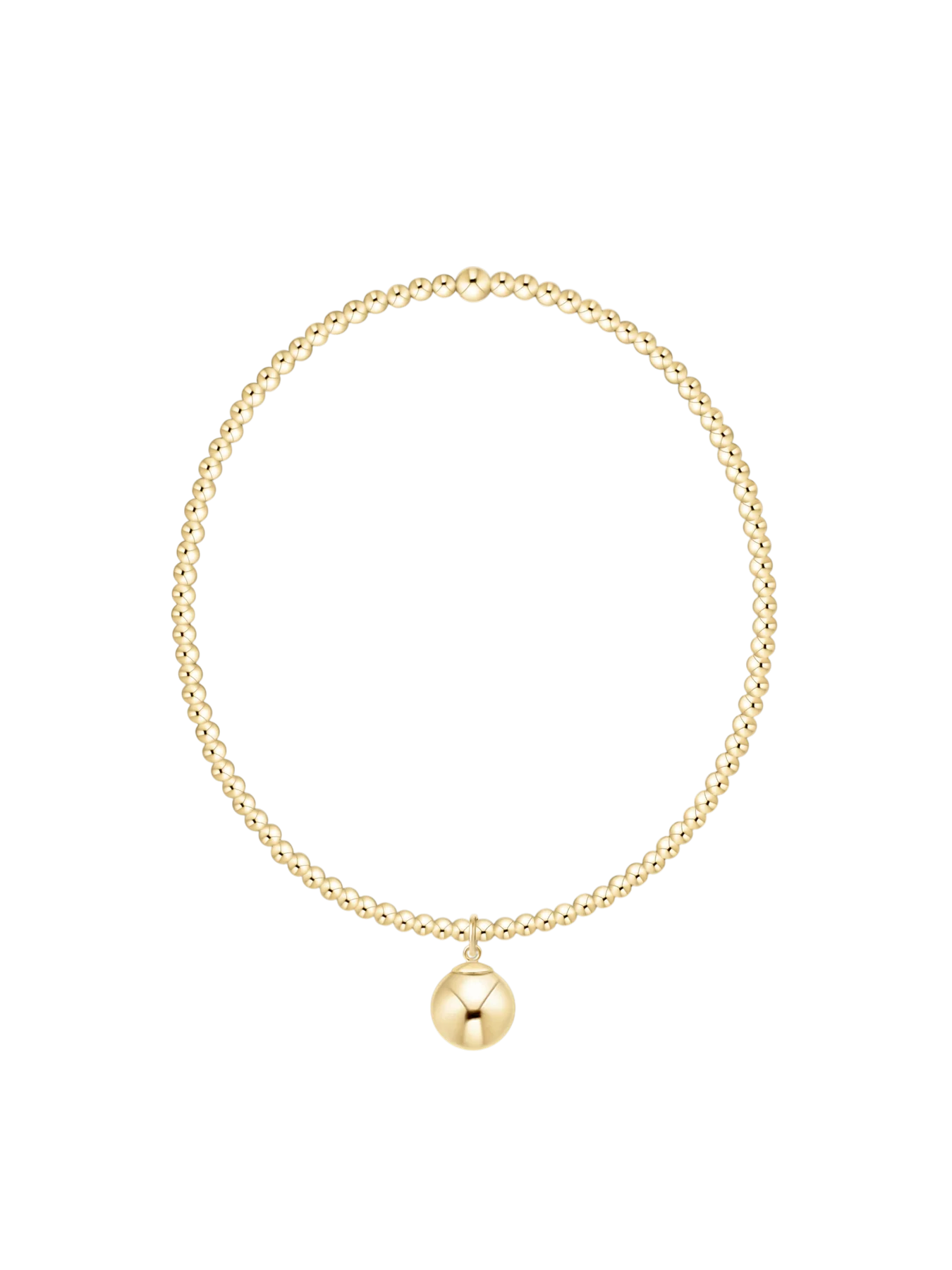 Classic Gold 2mm Bracelet - Classic Gold 8mm Charm