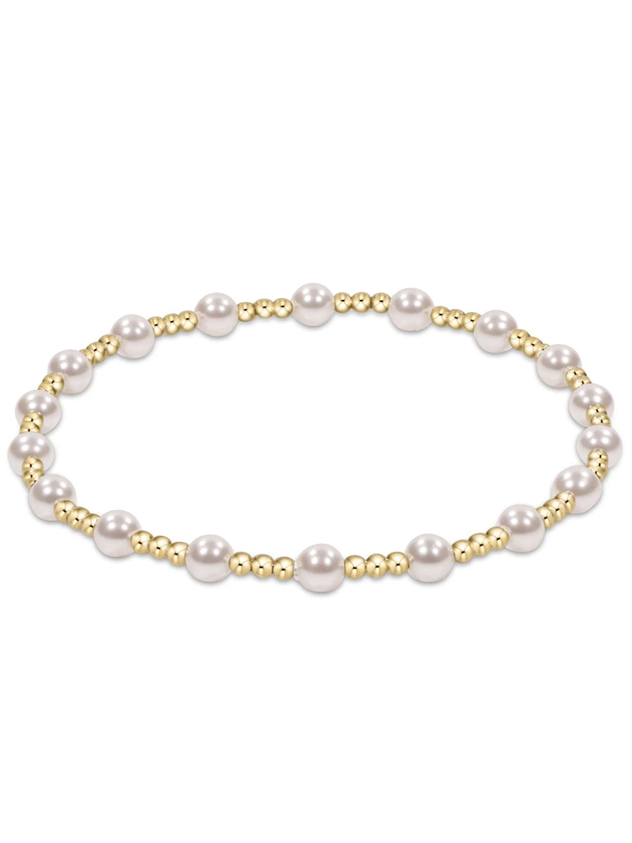 Classic Sincerity 4mm Pearl Bead Bracelet, Gold