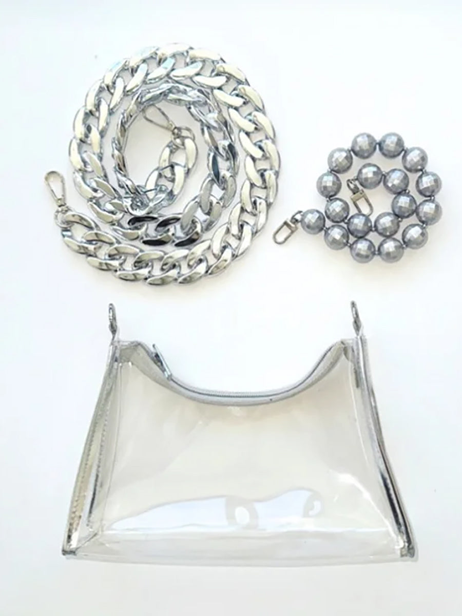 Clear Stadium Purse with 2 Removable Chains