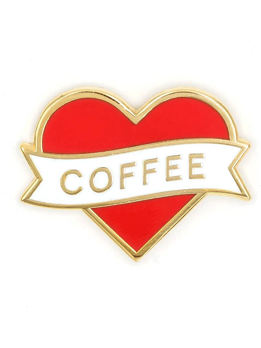 I Heart Coffee Pin