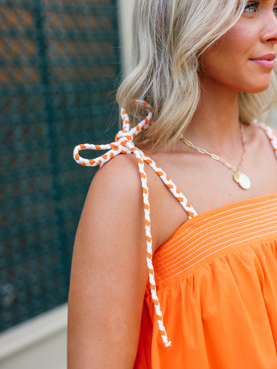 Strappy Orange Mini Dress