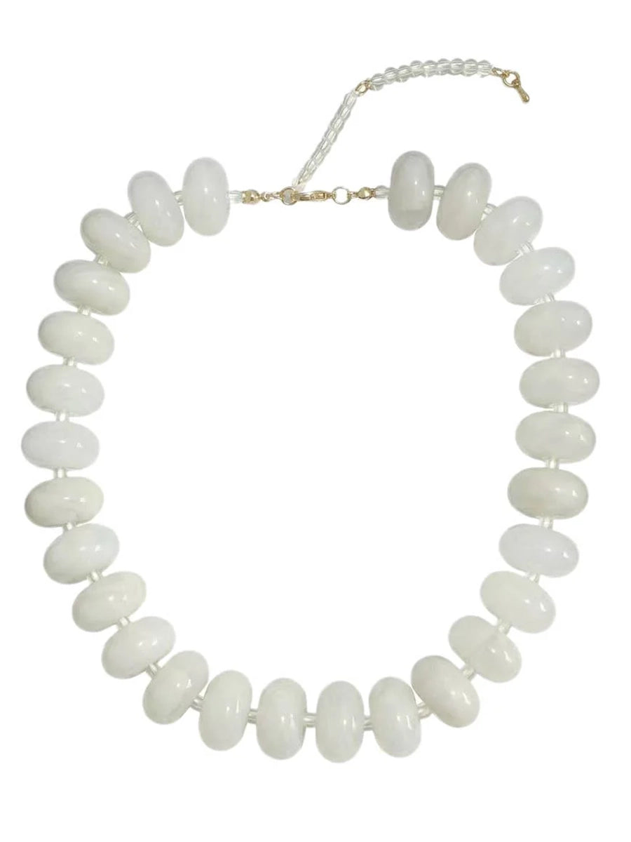 Cream Beaded Chunky Necklace