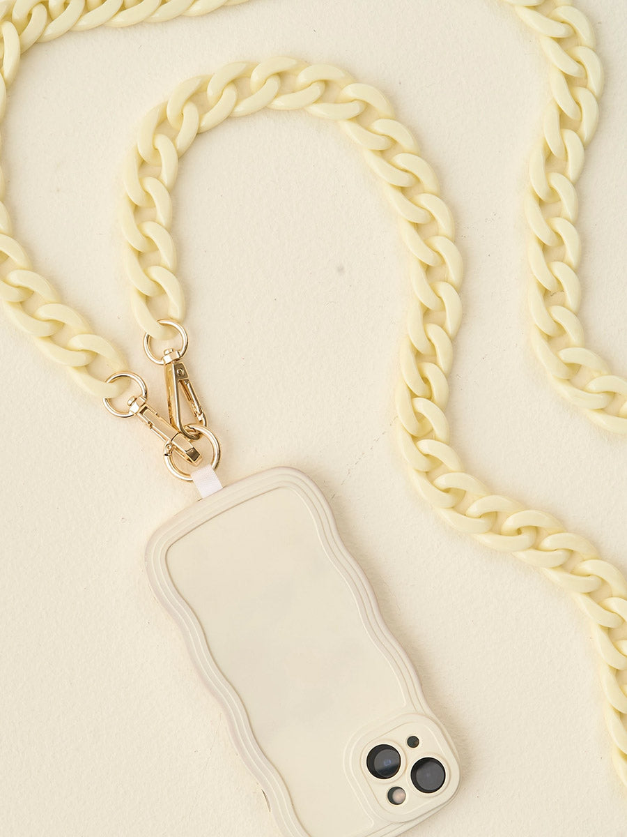 Cream colored big chain for phones