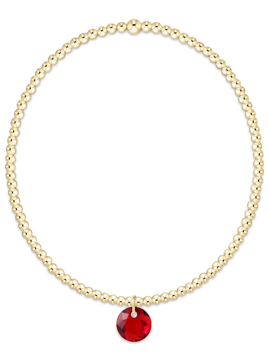 Classic Gold 2mm Bracelet-Small Reflection Charm (12 Colors)