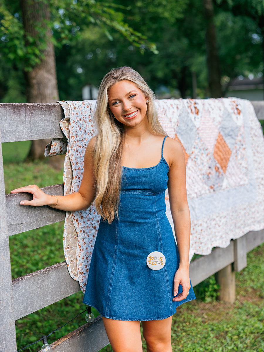 denim babydoll dress Spaghetti Strap Black Tassel Loafer Totally Wearable You need Golden Girl Scarf:With Scarf in Dress Color