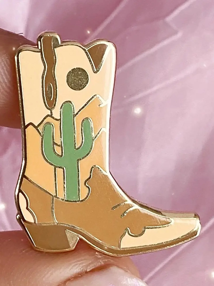 Cactus Cowgirl Boot Pin