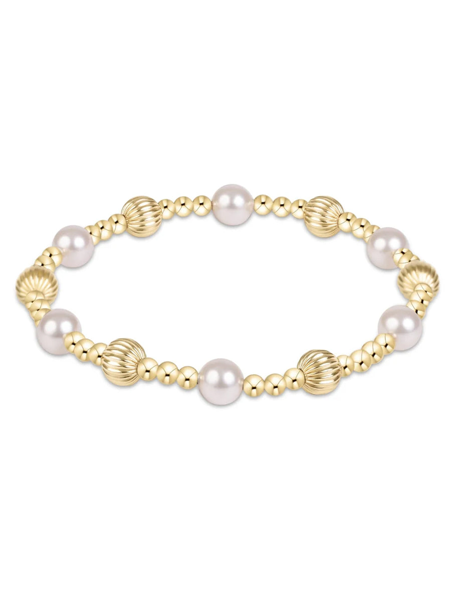 Dignity Sincerity Gold Pearl Bracelet, 6mm