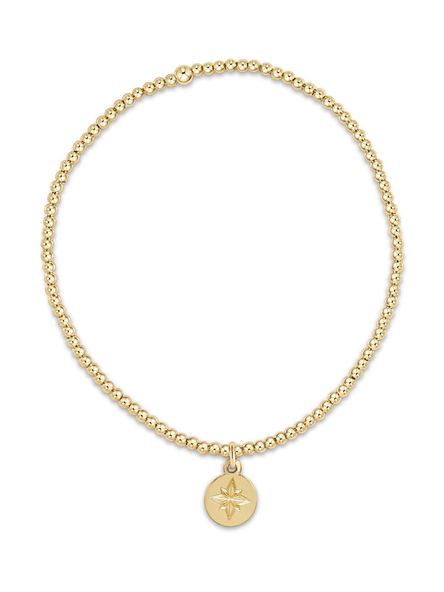 Classic Gold 2mm Direction Gold Disc Bracelet