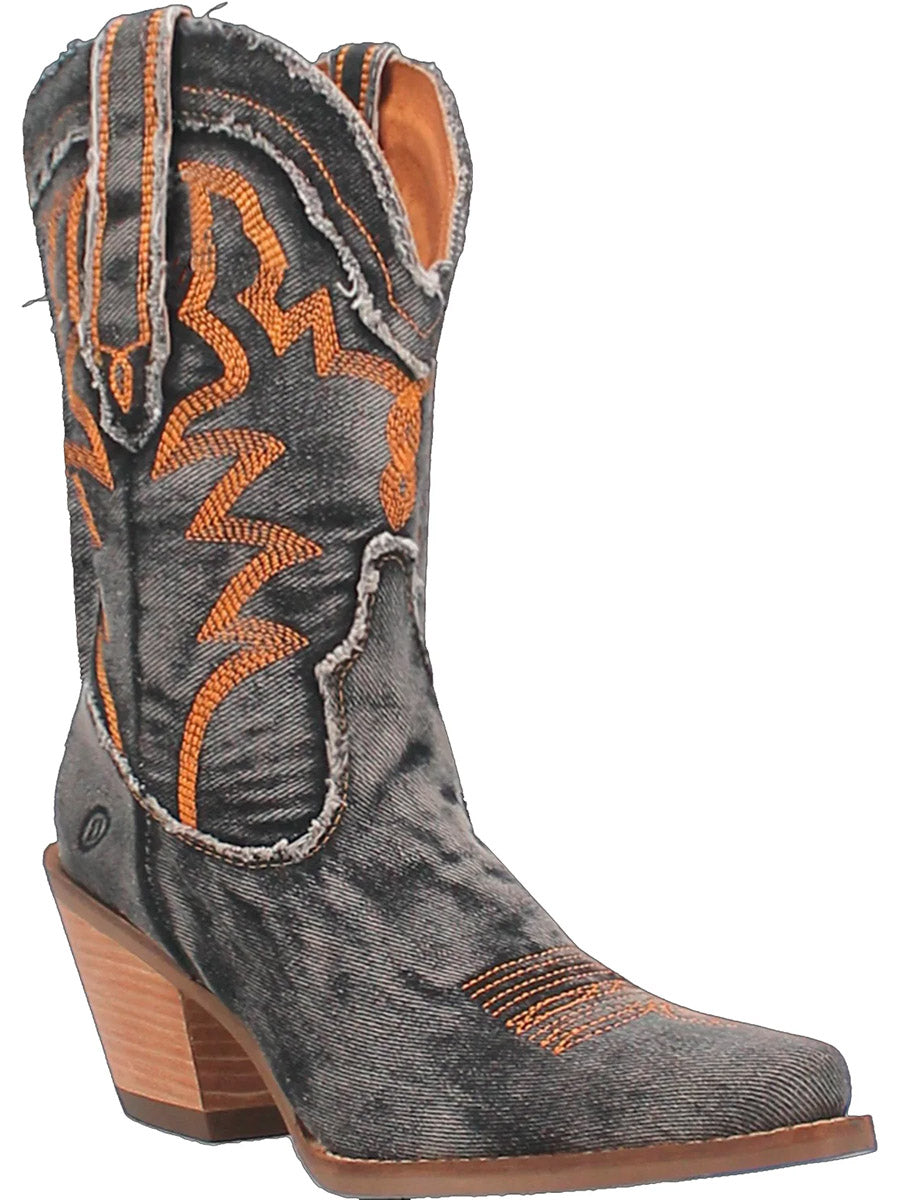 Dingo Y all Need Dolly Western Boot Black Denim Southern Made