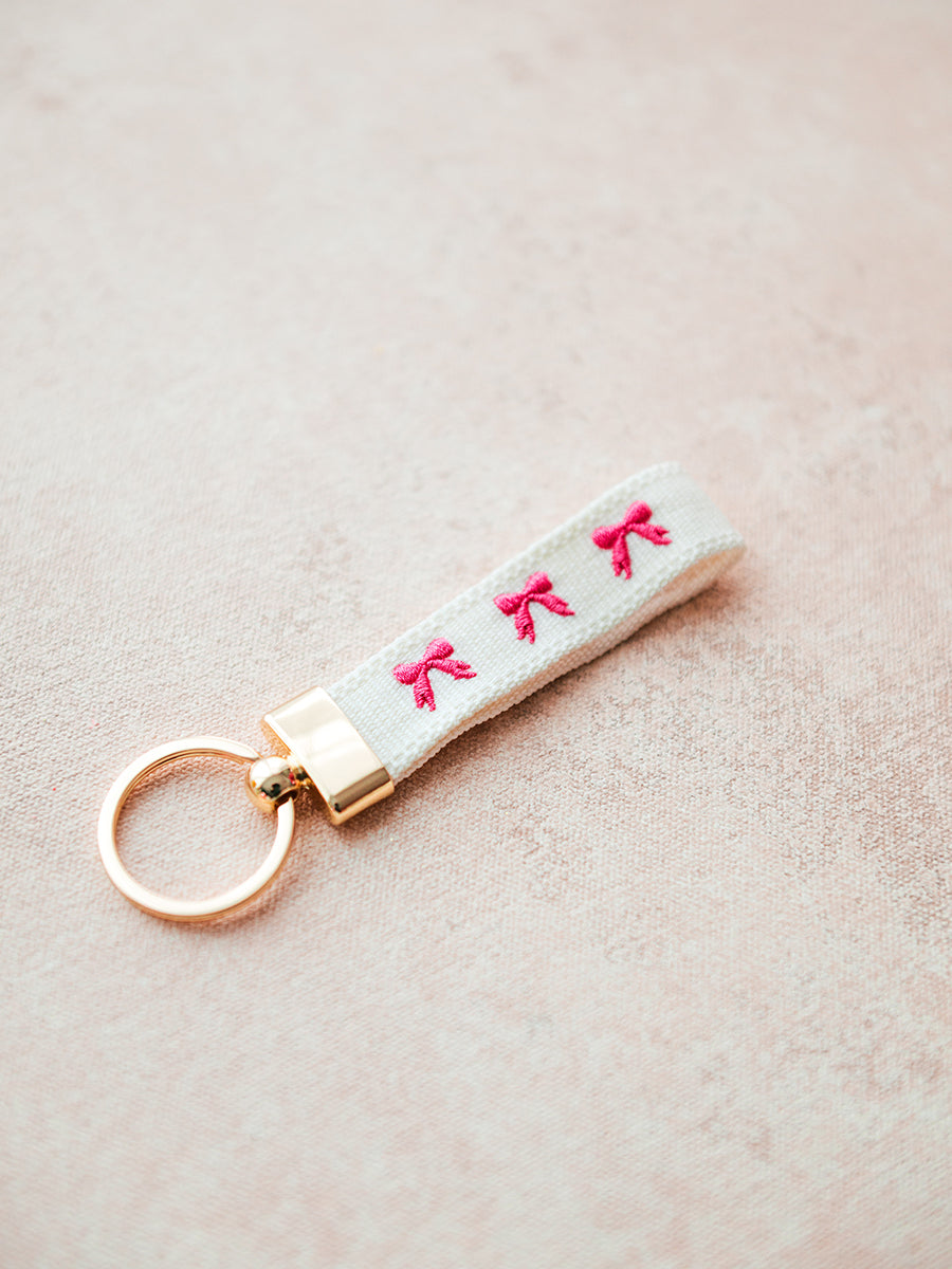 Bow Embroidered Keychain