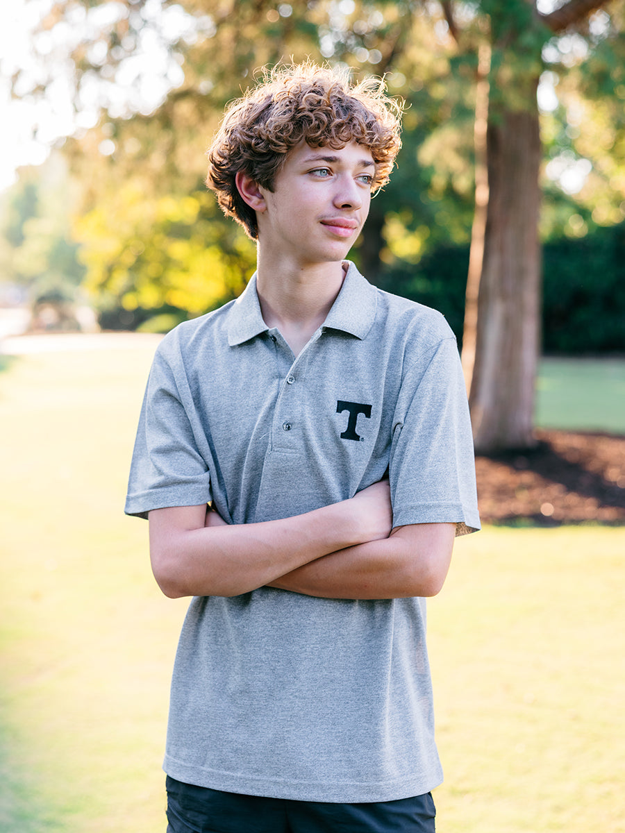 Men’s Heather Grey “Power T” Polo