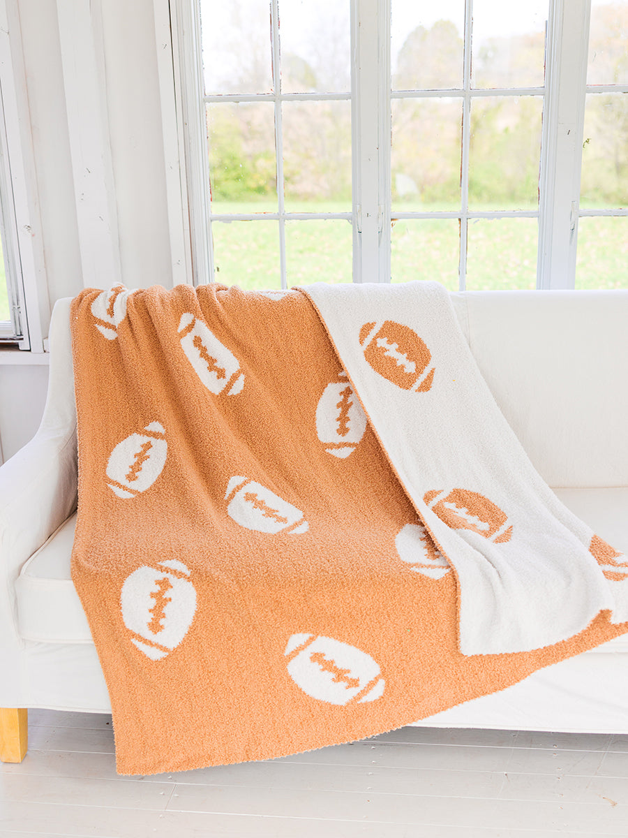 Reversible Football Throw Blankets