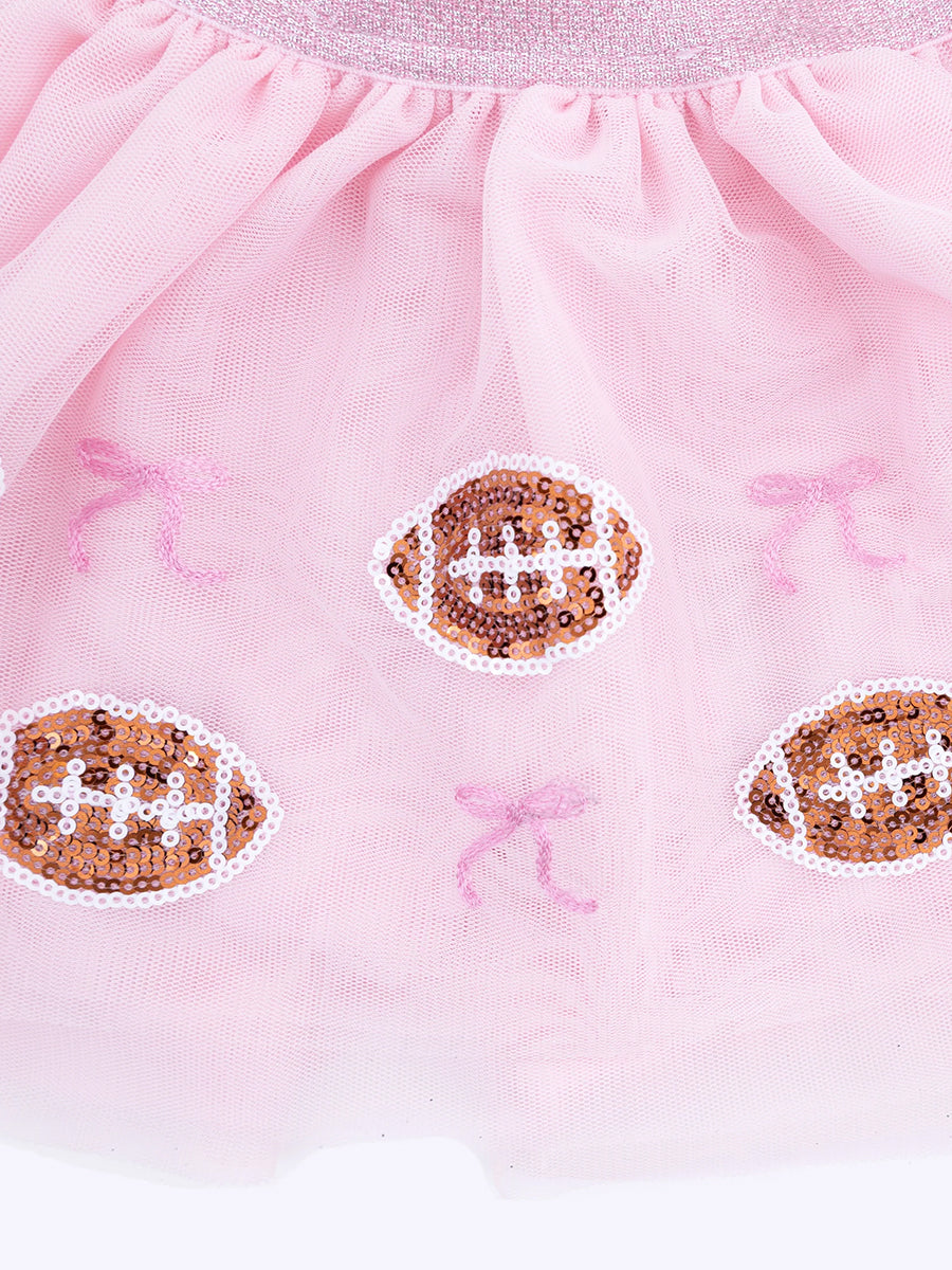 Girls Pink Tutu w/ Football Helmets